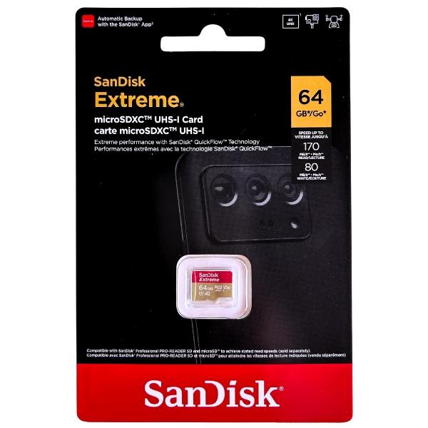 Extreme microSDカード 64GB サンディスク SDSQXAH-064G-GN6MN UHS-I