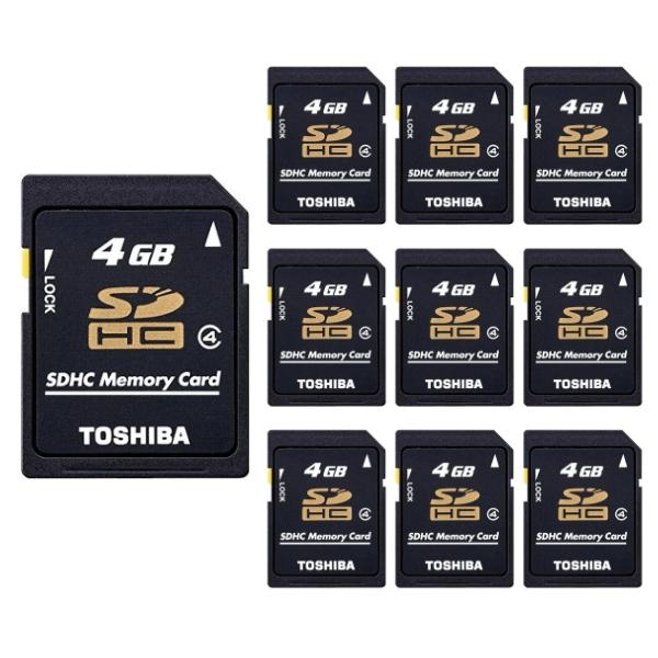 EXCERIA（東芝） 「10枚セット」 日本製！東芝 SDHCカード 4GB CLASS4