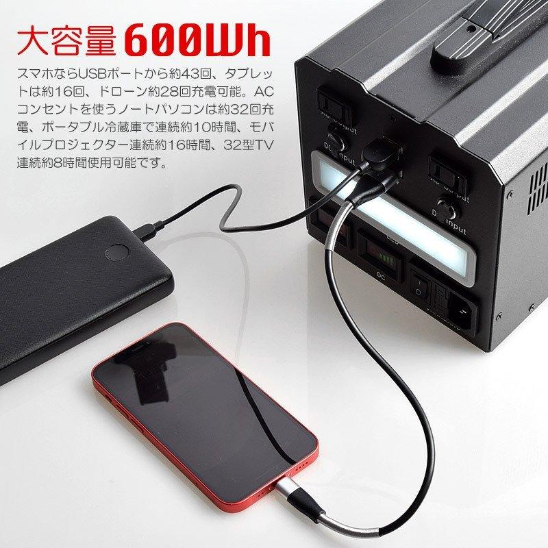 レンタル ポータブル電源 4泊5日プラン 大容量 162000mAh 600Wh 蓄電池 