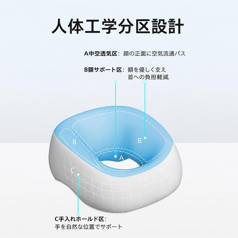 フェイスピロー うつ伏せ枕 マッサージベッド用 顔穴付き 通気性抜群