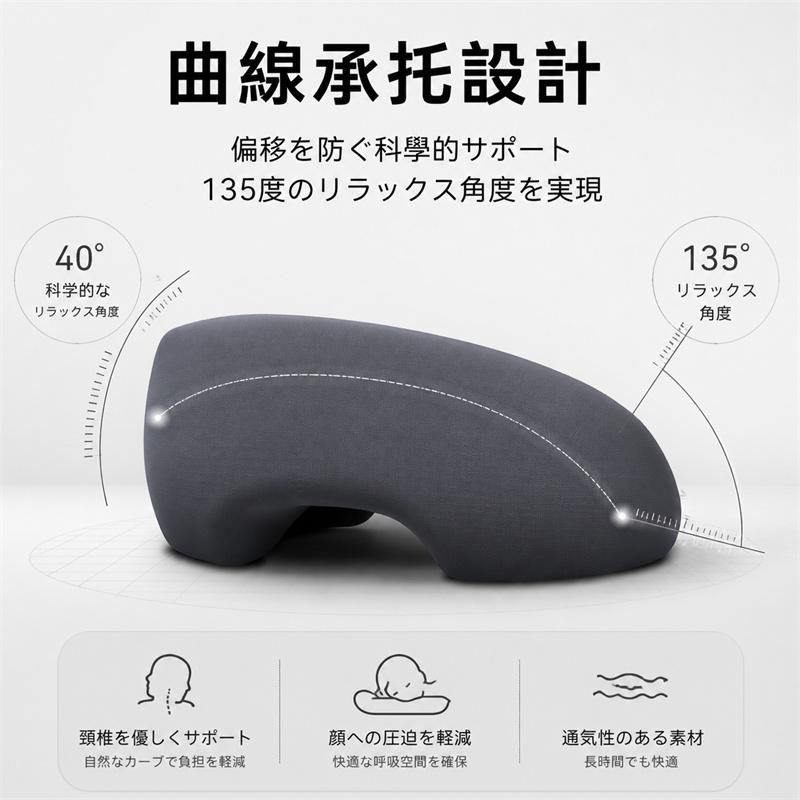 フェイスピロー うつ伏せ枕 マッサージベッド用 顔穴付き 通気性抜群