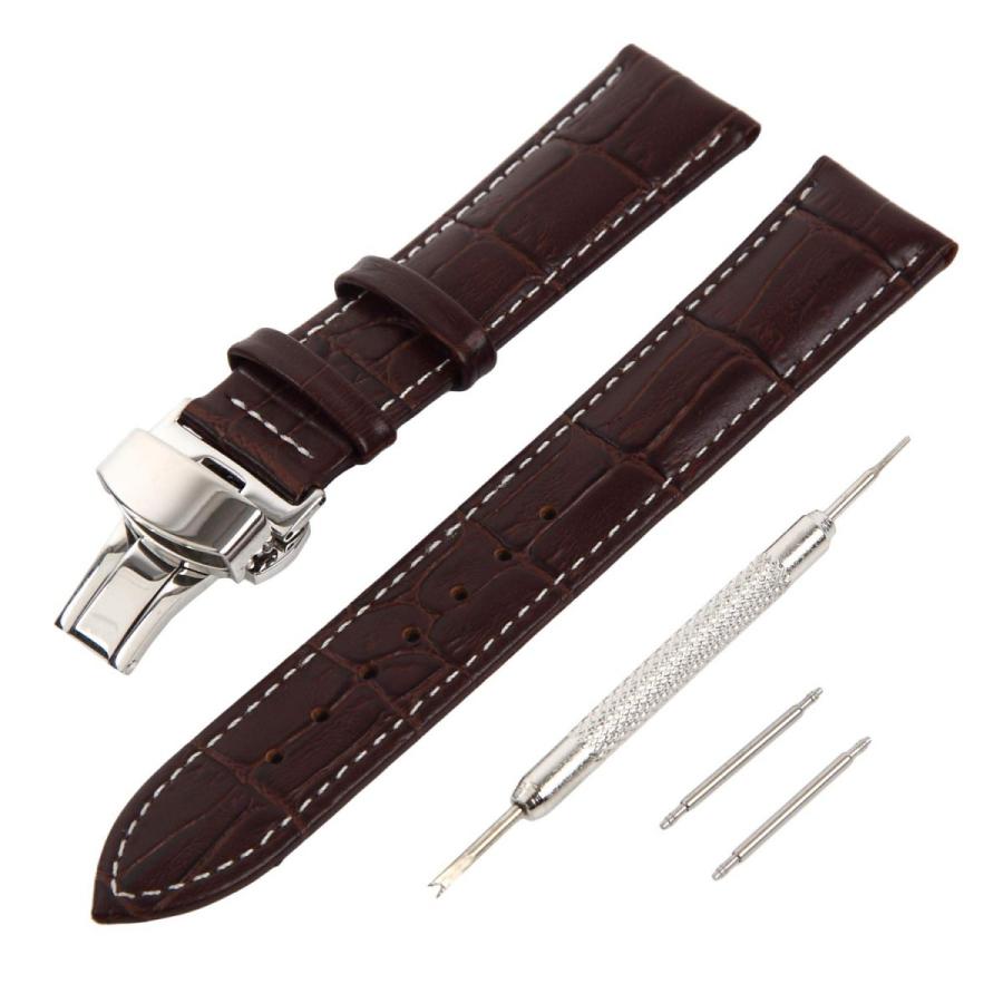 Airself 本革時計バンド 時計ベルト レザー 腕時計ベルト Dバックル プッシュボタン式 防水 時計バンド 交換工具 バネ棒付 Airself Dbakkuru Goodplace 通販 Yahoo ショッピング