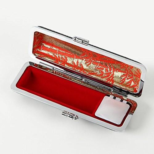 はんこ入れ 印鑑ケース 高級牛もみ皮もみ（黒） 13.5〜15.0mm用 高級朱肉使用
