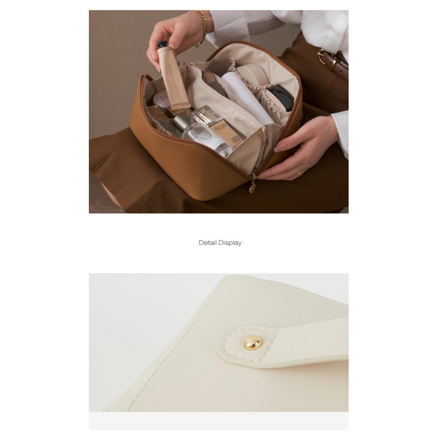 メイクポーチ 化粧ポーチ バニティ 大容量 コスメポーチ  機能的 使いやすい ポーチ おしゃれ かわいい 大きい 大きめ 旅行 プレゼント 収納 自立 |  | 03