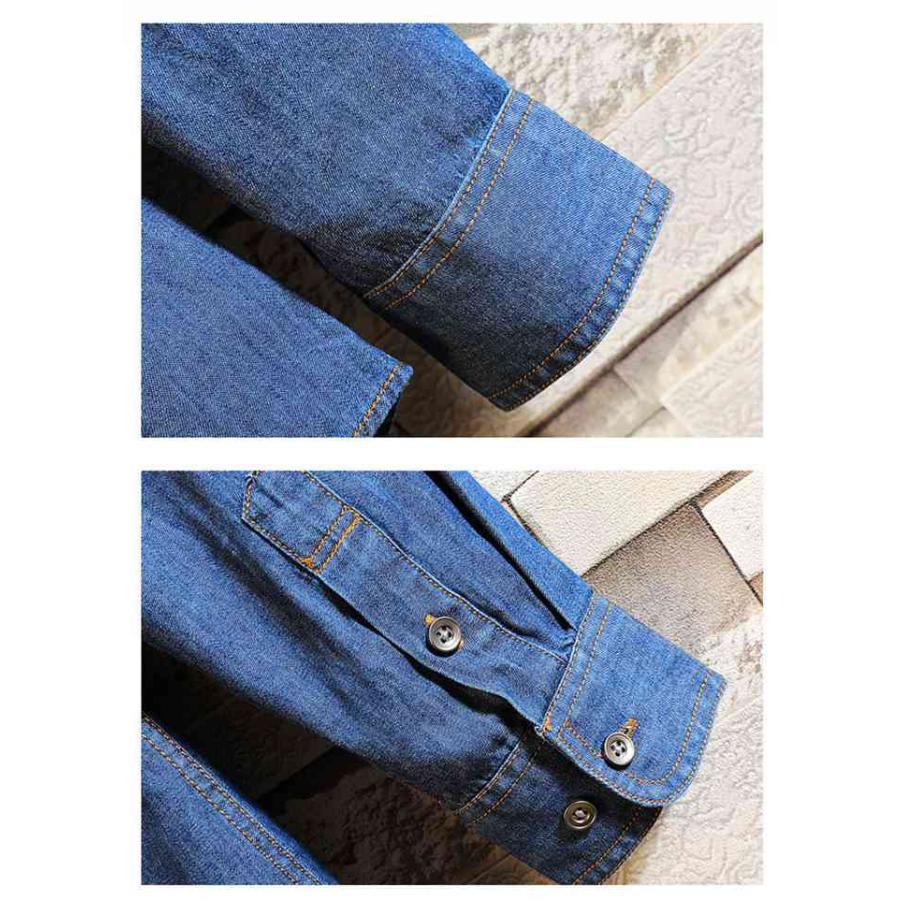 デニムシャツ メンズ 長袖 長袖シャツ ウエスタンシャツ ウォッシュ加工 デニム 生地 カジュアル |  | 10