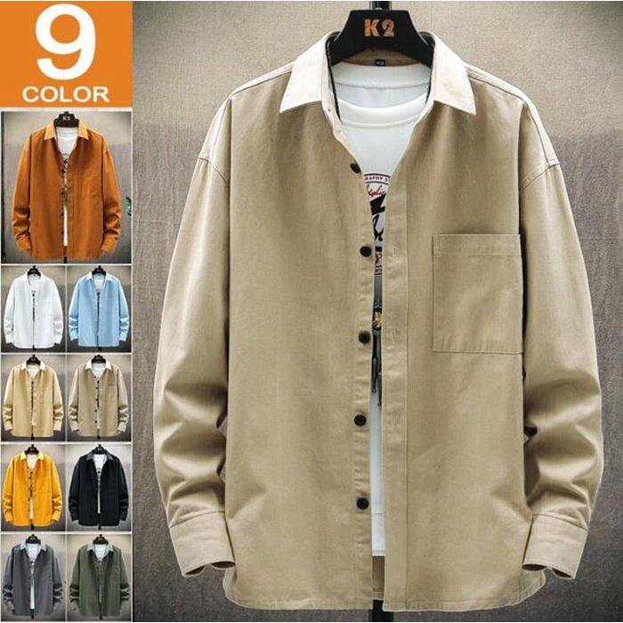 シャツ メンズ 長袖 カジュアルシャツ 開襟 ビジネス 無地 秋服 春服 トップス 通勤 長袖シャツ 30代 40代 ファッション | 