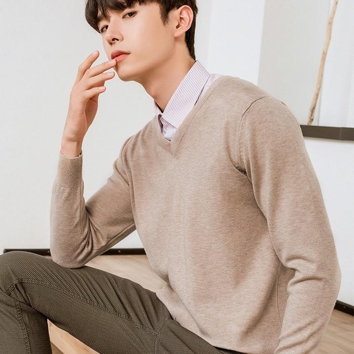 ニットセーター メンズ クルーネック Vネック 2type 長袖 トップス プルオーバー 無地 シンプル 秋冬 代引不可 |  | 29