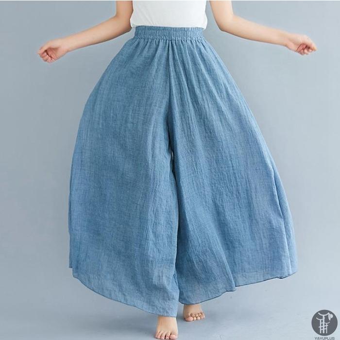 ワイドパンツ 麻風 綿麻混 フレアワイドパンツ レデイース ガウチョパンツ スカーチョ リネン ロングパンツ リネンパンツ 代引不可 |  | 21