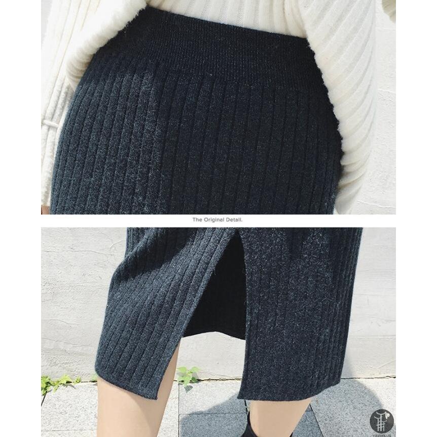 ニットスカート 即納 タイトスカート リブ スリット レディース 膝丈 ストレッチ ミモレ丈 ボトムス ひざ丈 ロング丈 新作 秋冬 |  | 14
