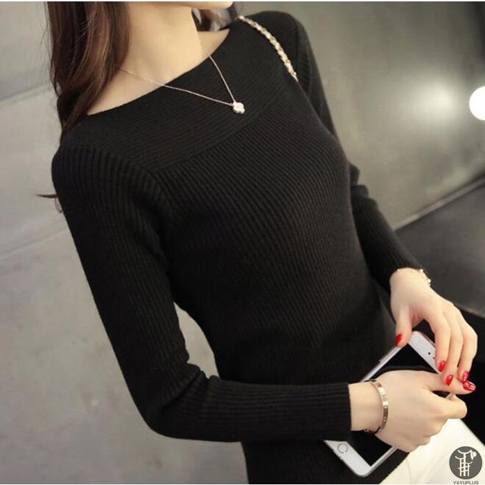 ニット ボートネック リブ編み タイト レデイース セーター シンプル インナー 秋 春 冬 新作 |  | 16
