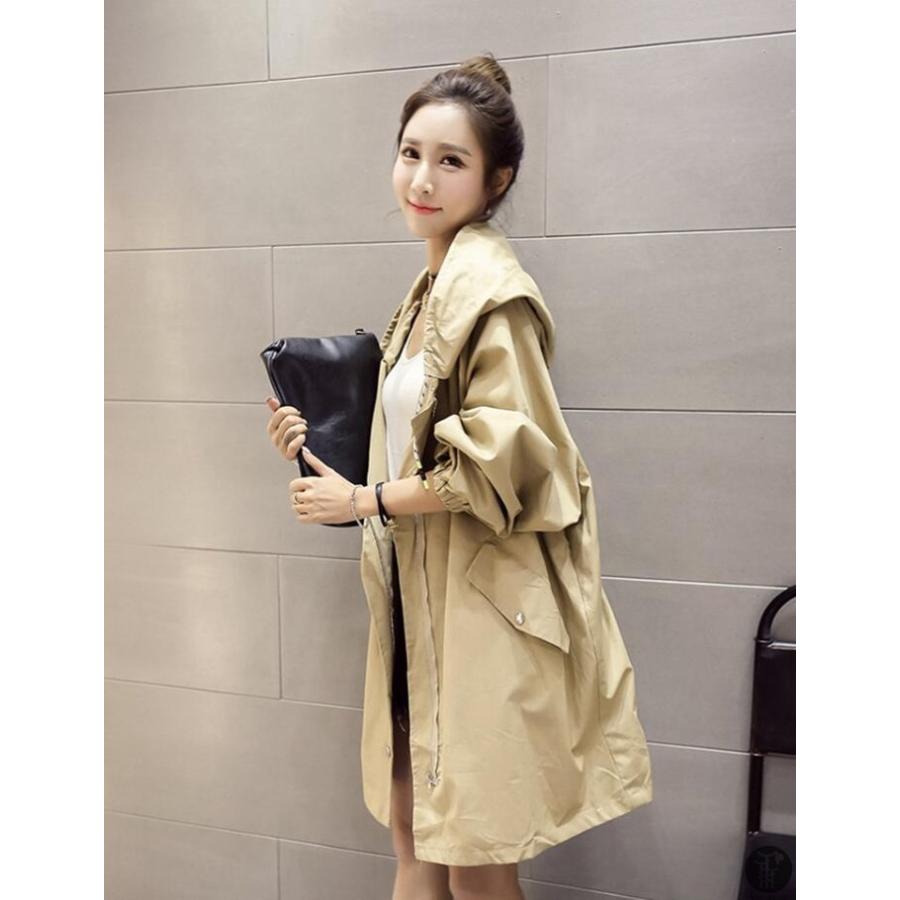 トレンチコート トレンチ アウター レディース フード付き カジュアル 秋 秋服 ジャケット 薄手 無地 キレイめ きれいめ ファション 新作 新品 代引不可 Cbr791 Goodplus グッドプラス 通販 Yahoo ショッピング