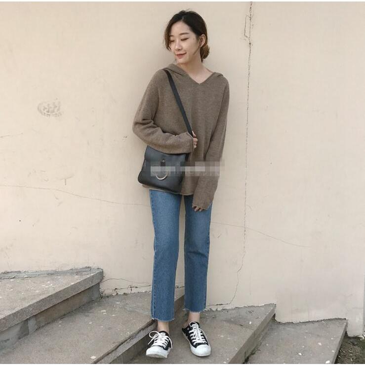 ニットパーカー レディース ニット パーカー Vネック フード付き トップス 長袖 プルオーバー 秋物 冬物 無地 カジュアル 女性用 可愛い 着回し 代引不可 |  | 13