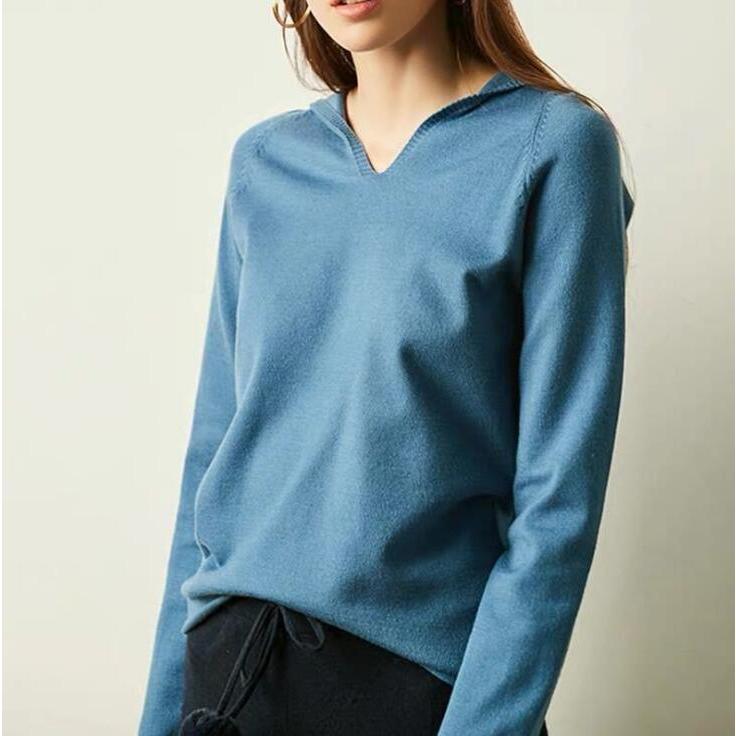 ニットパーカー レディース ニット パーカー Vネック フード付き トップス 長袖 プルオーバー 秋物 冬物 無地 カジュアル 女性用 可愛い 着回し 代引不可 |  | 14