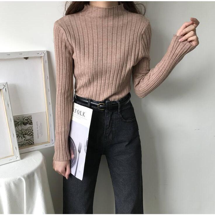 ニットセーター 長袖 レディース リブ タートルネック トップス セーター リブ ハイネック 伸縮性 暖か 秋冬服 着痩せ 新作 代引不可 |  | 17