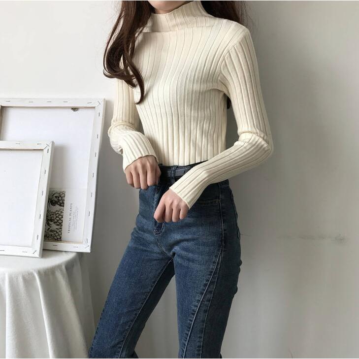 ニットセーター 長袖 レディース リブ タートルネック トップス セーター リブ ハイネック 伸縮性 暖か 秋冬服 着痩せ 新作 代引不可 |  | 21