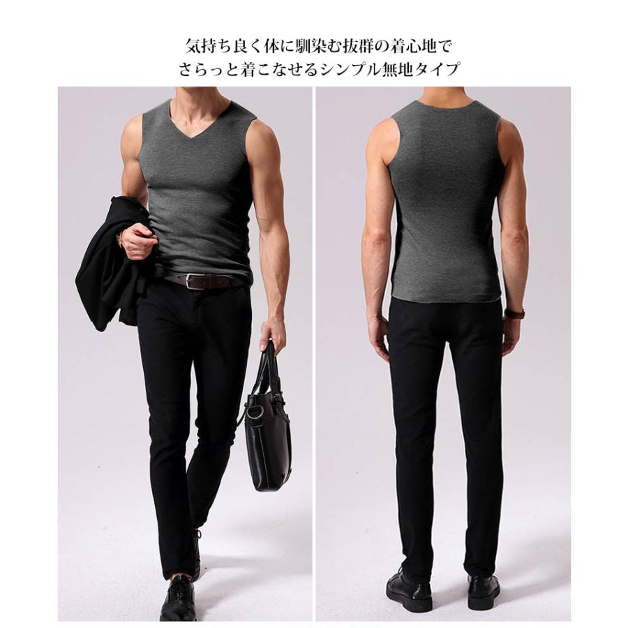 発熱インナー タンクトップ メンズ インナー トップス 肌着 ノースリーブ 下着 保温 暖かい 防寒 冬対策 |  | 09