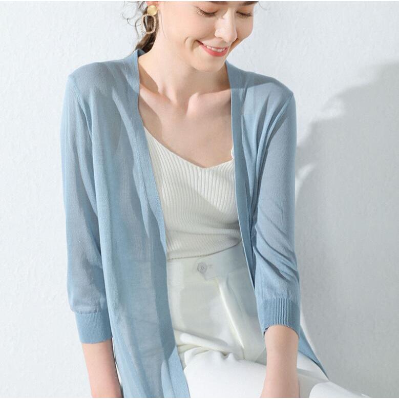 カーディガン 夏 ロング レディース スリット 羽織り 涼しい 春 夏 体型カバー 大きいサイズ 日よけ対策 UVカット ニットソー 紫外線対策 |  | 14
