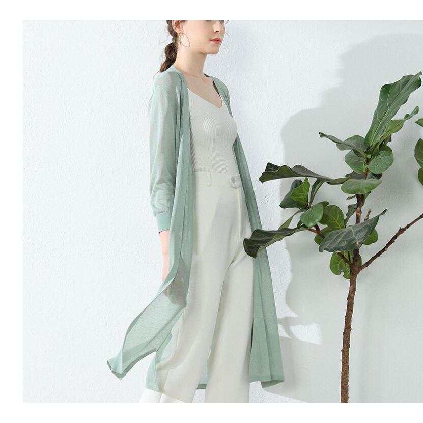 カーディガン 夏 ロング レディース スリット 羽織り 涼しい 春 夏 体型カバー 大きいサイズ 日よけ対策 UVカット ニットソー 紫外線対策 |  | 15