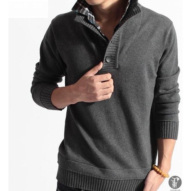 Vネックニットセーター ニット メンズ プルオーバー セーター 重ね着風 ニットウェア Vネック 無地 トップス 長袖 春 大人 　 |  | 05