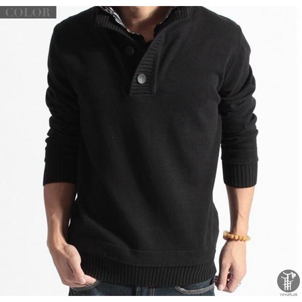 Vネックニットセーター ニット メンズ プルオーバー セーター 重ね着風 ニットウェア Vネック 無地 トップス 長袖 春 大人 　 |  | 07
