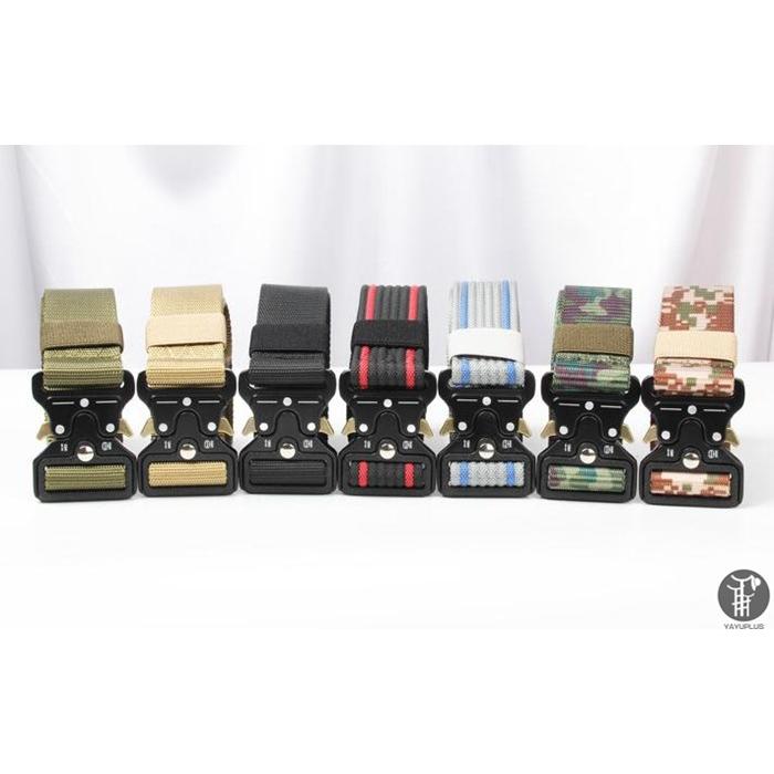 タクティカル ベルト サバゲー メンズ ナイロン ワンタッチ ミリタリー アウトドア メタルバックル サバイバル 穴なし ガンベルト 迷彩  代引不可 |  | 22