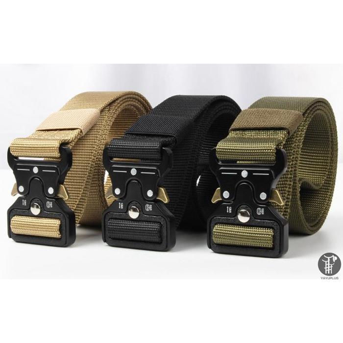 タクティカル ベルト サバゲー メンズ ナイロン ワンタッチ ミリタリー アウトドア メタルバックル サバイバル 穴なし ガンベルト 迷彩  代引不可 |  | 25
