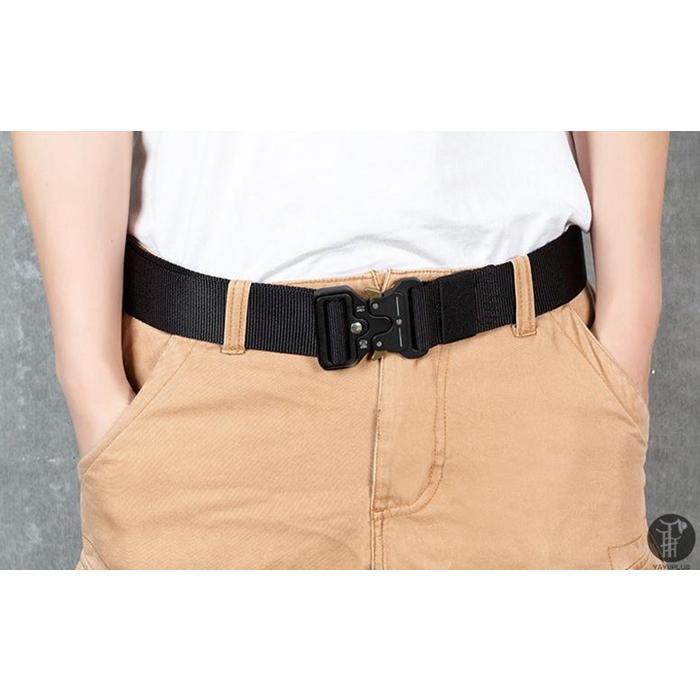 タクティカル ベルト サバゲー メンズ ナイロン ワンタッチ ミリタリー アウトドア メタルバックル サバイバル 穴なし ガンベルト 迷彩  代引不可 |  | 26