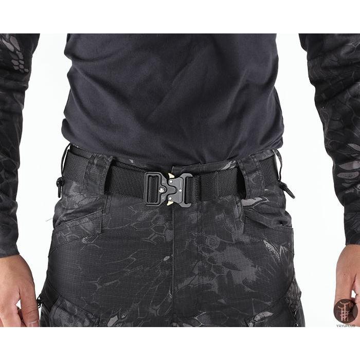 タクティカル ベルト サバゲー メンズ ナイロン ワンタッチ ミリタリー アウトドア メタルバックル サバイバル 穴なし ガンベルト 迷彩  代引不可 |  | 28