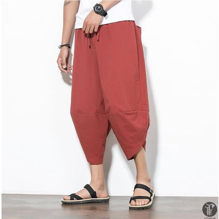 ワイドパンツ サルエルパンツ イージーパンツ メンズ  リネンパンツ アンクルパンツ クロップドパンツ ボトムス メンズズボン |  | 11