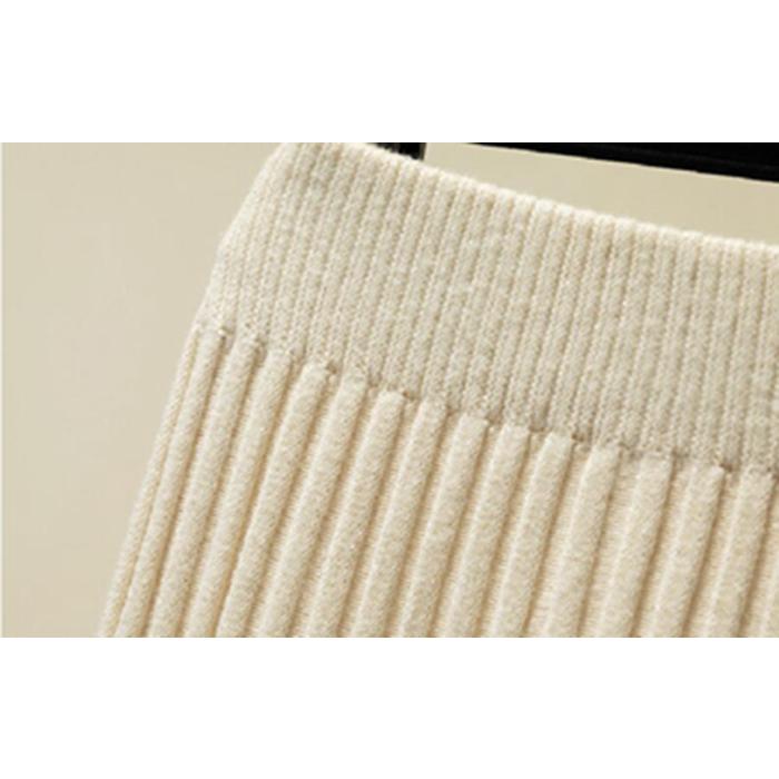 スカート プリーツ レディース ニット ウエストゴム ロング 揺れる ロングスカート 体型カバー 柔らかい |  | 08