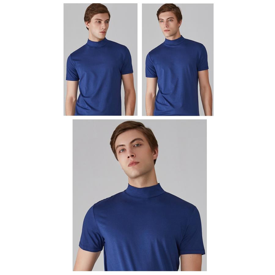 Tシャツ モックネック ゴルフ 半袖 メンズ ハイネックTシャツ カットソー ポロシャツ インナー |  | 16