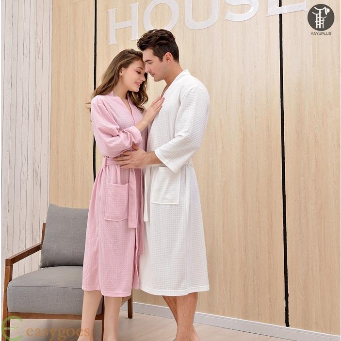 販売 バスローブ ガウン ワッフル生地 メンズ レディース 部屋着 ルームウェア 優しい肌触り 男女兼用 ホテル お風呂上り Aynaelda Com