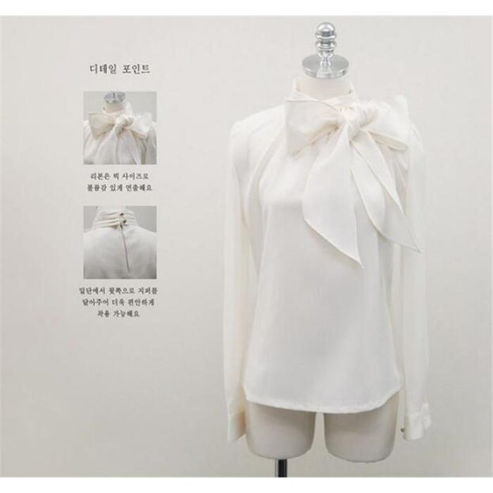 リボンブラウス レディース 長袖 フォーマル 卒業式 入園式 ブラウス シフォンシャツ 面接 七五三 40代 50代 |  | 03