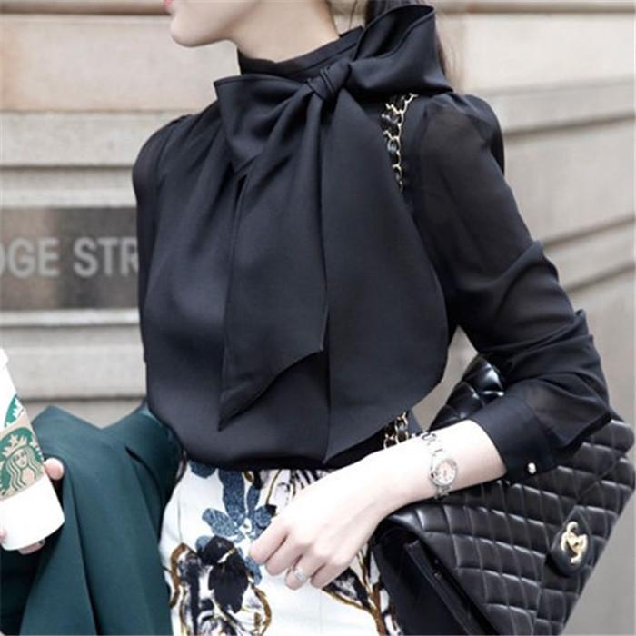 リボンブラウス レディース 長袖 フォーマル 卒業式 入園式 ブラウス シフォンシャツ 面接 七五三 40代 50代 |  | 04