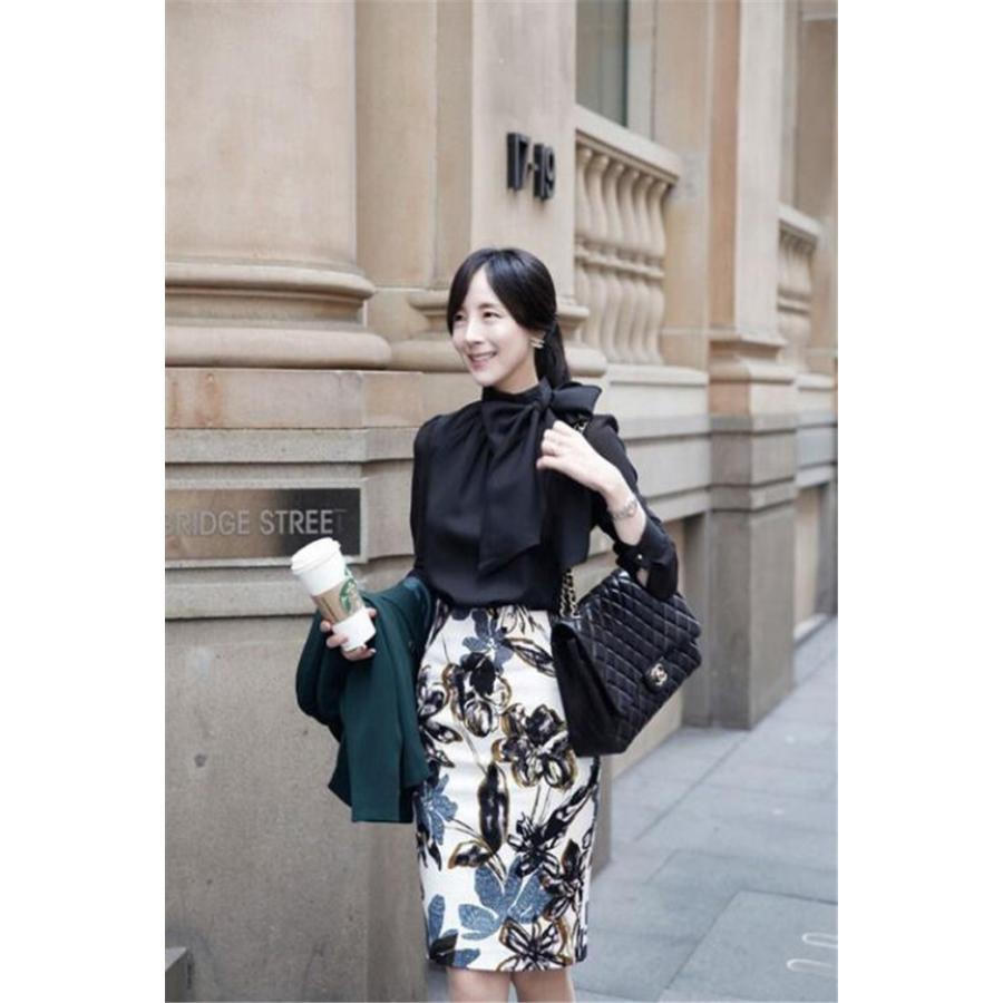 リボンブラウス レディース 長袖 フォーマル 卒業式 入園式 ブラウス シフォンシャツ 面接 七五三 40代 50代 |  | 08