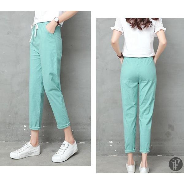 レギパン パンツ 9分丈麻綿パンツ 無地 麻綿パンツ 美脚 カジュアルパンツ ボトムス ロングズボン 体型カバー リラックス 代引不可 |  | 13