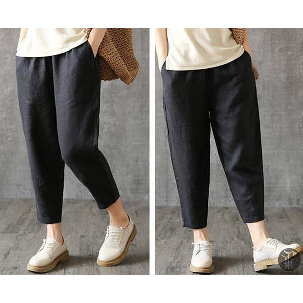 レギパン パンツ 9分丈麻綿パンツ 無地 麻綿パンツ 美脚 カジュアルパンツ ボトムス ロングズボン 体型カバー リラックス 代引不可 |  | 05