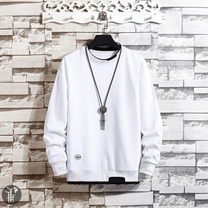 トレーナー レイヤード風Tシャツ 重ね着風 メンズ トップス 切り替え スウェット オシャレ プルオーバー 長袖 クルーネック 春服 秋服 新作 |  | 08