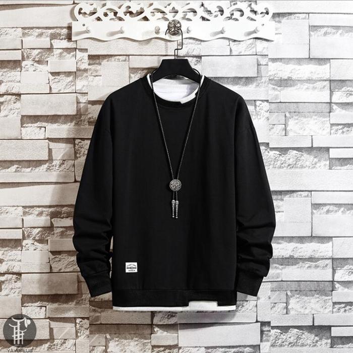 トレーナー レイヤード風Tシャツ 重ね着風 メンズ トップス 切り替え スウェット オシャレ プルオーバー 長袖 クルーネック 春服 秋服 新作 |  | 10