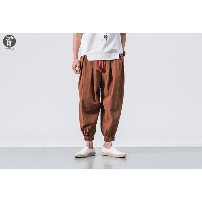 新品 MOYURU 萠 モユル リネン100% ガウチョ サルエルパンツ 黒 サルエルパンツ レディース モード系 個性的 ガウチョパンツ