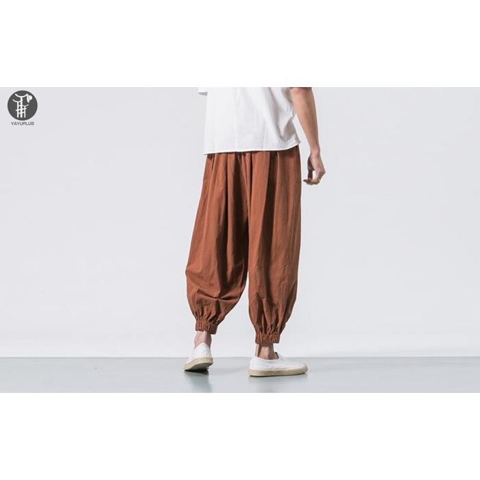 サルエルパンツ メンズ ワイドパンツ リネンパンツ イージーパンツ