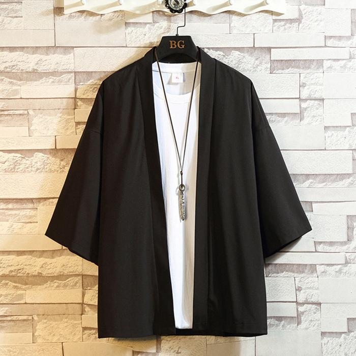 カーディガン メンズ 七分袖 薄手 夏用 アウター 羽織 上着 夏