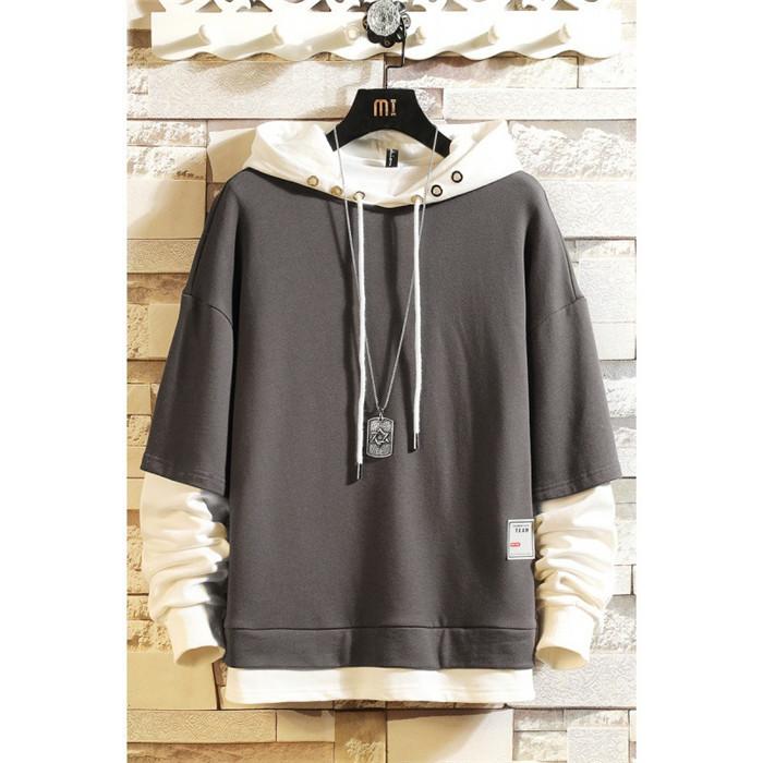 パーカー メンズ 長袖 プルオーバーパーカー 重ね着風 フード付き メンズパーカー 秋服 お兄系 おしゃれ カジュアル Hh3plmrmrt ファッション Maltawaterproofing Com