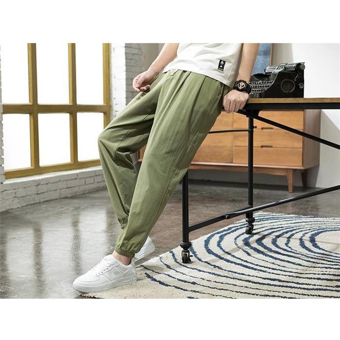 リネンパンツ テーパードパンツ メンズ 麻パンツ カジュアル ズボン 薄手 無地 綿麻 九分丈 ボトムス 秋物 |  | 03