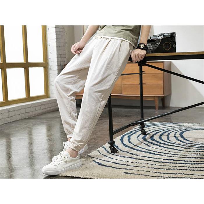 リネンパンツ テーパードパンツ メンズ 麻パンツ カジュアル ズボン 薄手 無地 綿麻 九分丈 ボトムス 秋物 |  | 08