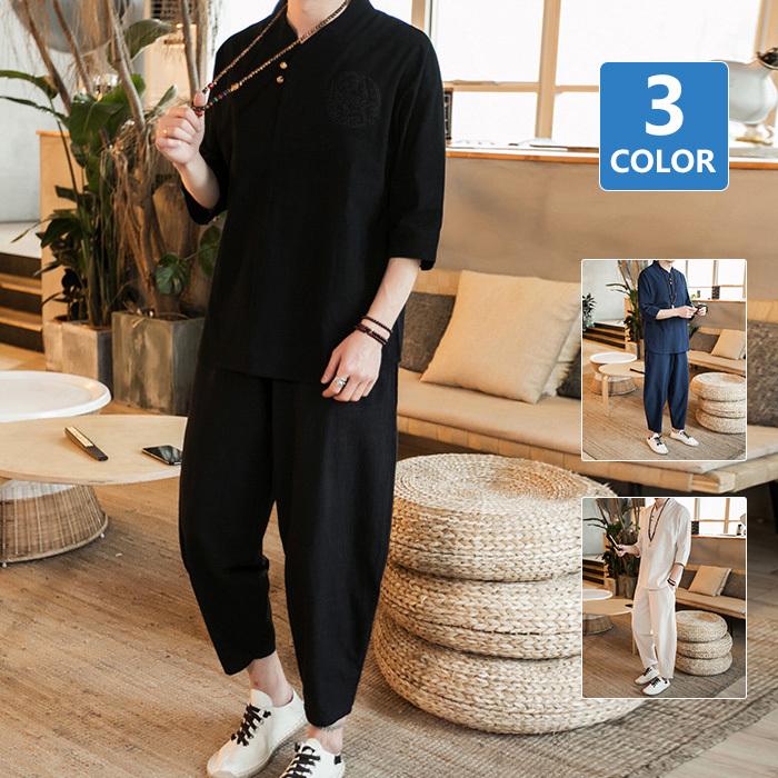 リネンセットアップジャージ メンズ 父の日ギフト 上下セットアップ 綿麻 長袖 スポーツ 夏物 涼しい 通気性 大きいサイズ 限定製作