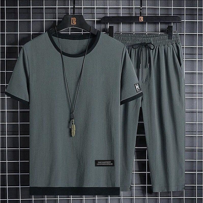 セットアップ メンズ 上下セット 半袖 7分丈ズボン トップス ハーフパンツ ボトムス 接触冷感 涼しい |  | 04