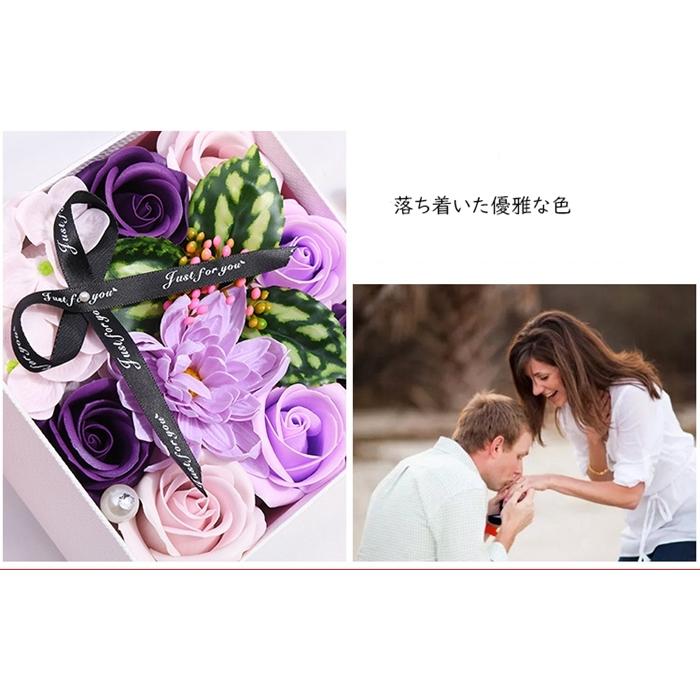 ソープフラワー ギフト ホワイトデー 母の日 バレンタインデー ホワイトデー  ボックスフラワー 造花 フラワー 石鹸花 枯れない花 スクエアボックス プレゼント |  | 11