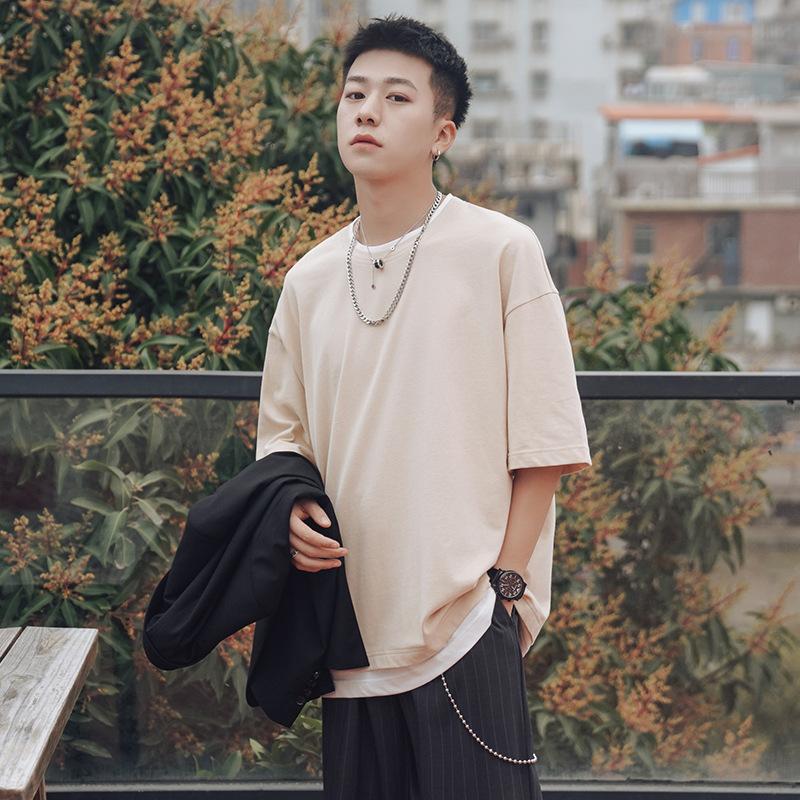 Tシャツ メンズ 重ね着風 半袖Tシャツ トップス クルーネック 半袖 ティーシャツ カジュアル おしゃれ ファッション 夏 代引不可 |  | 18