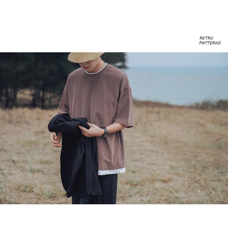 Tシャツ メンズ 重ね着風 半袖Tシャツ トップス クルーネック 半袖 ティーシャツ カジュアル おしゃれ ファッション 夏 代引不可 |  | 23